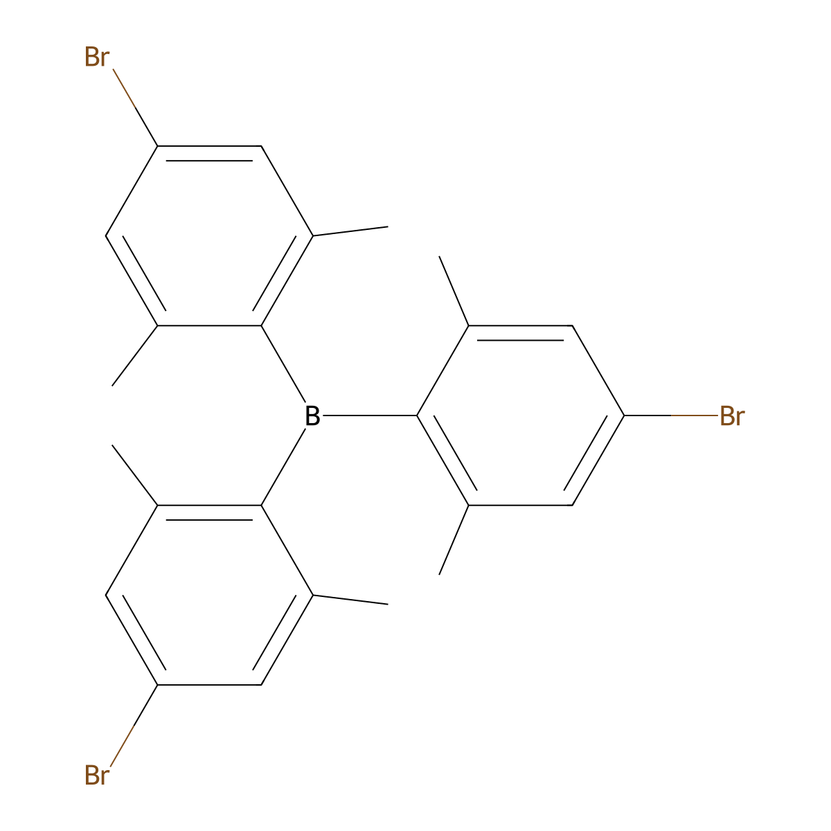 Tris(4-bromo-2,6-dimethylphenyl)borane molecular structure, CAS 1239448-99-7