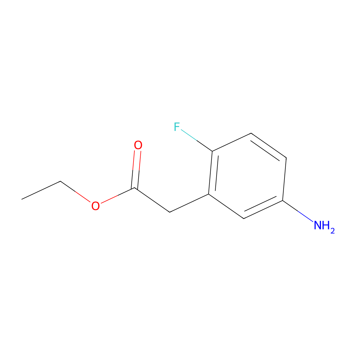 Ethyl 2-(5-amino-2-fluorophenyl)acetate molecular structure, CAS 1239460-72-0