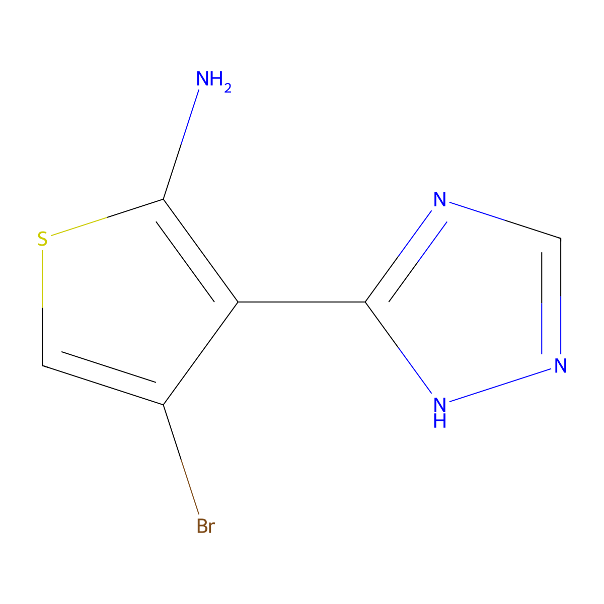 4-bromo-3-(4H-1,2,4-triazol-3-yl)thiophen-2-amine molecular structure, CAS 1239460-81-1