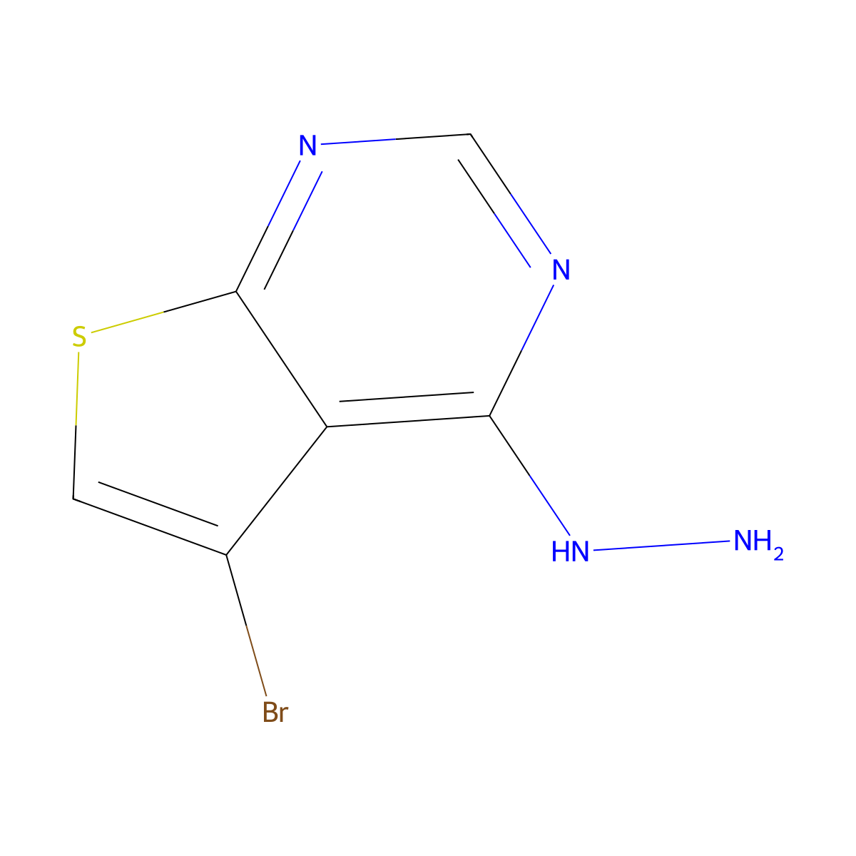 5-Bromo-4-hydrazinylthieno[2,3-d]pyrimidine molecular structure, CAS 1239460-84-4