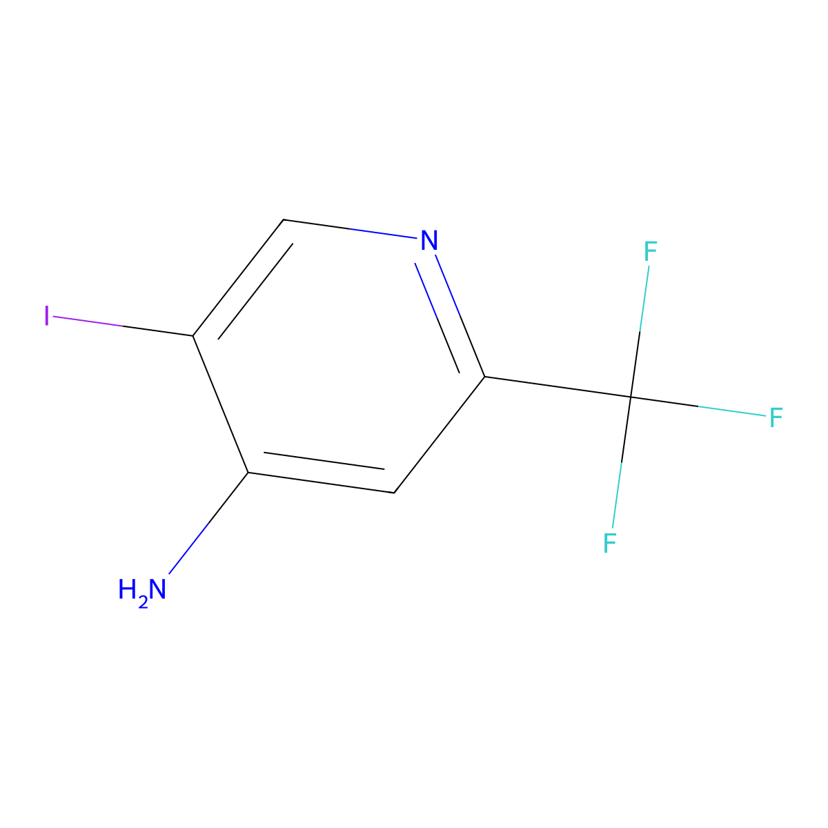 5-Iodo-2-(trifluoromethyl)pyridin-4-amine molecular structure, CAS 1239462-10-2