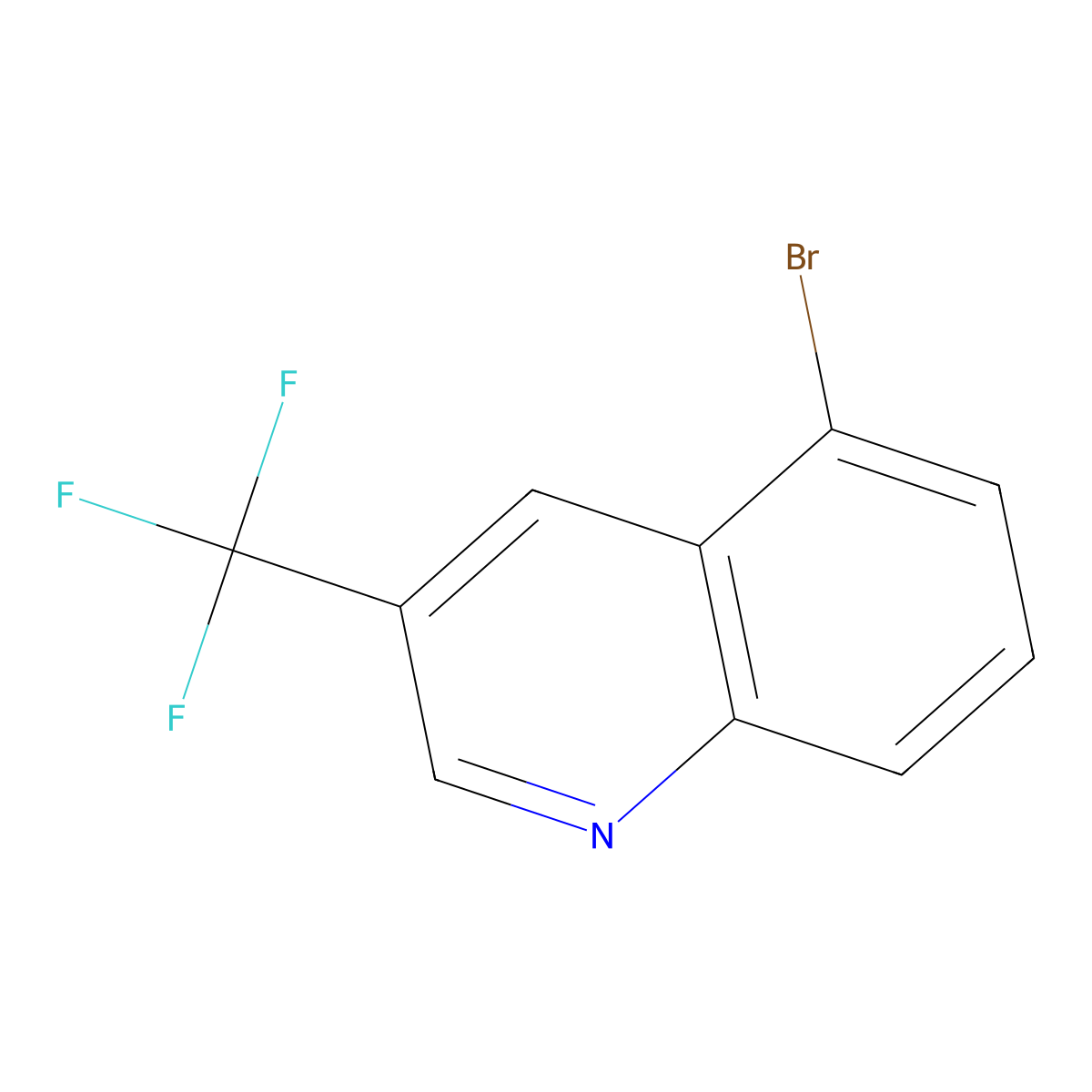 5-Bromo-3-(trifluoromethyl)quinoline molecular structure, CAS 1239462-41-9