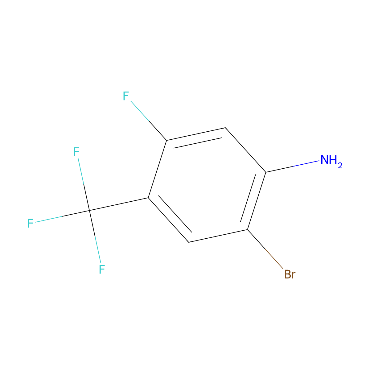 2-Bromo-5-fluoro-4-(trifluoromethyl)aniline molecular structure, CAS 1239463-37-6