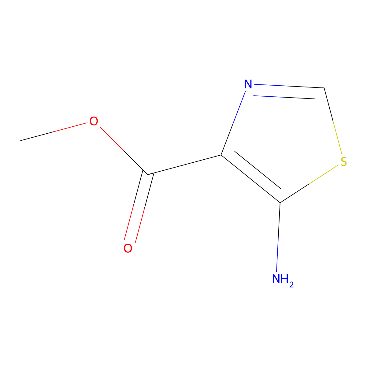 Methyl 5-amino-1,3-thiazole-4-carboxylate molecular structure, CAS 1239464-24-4