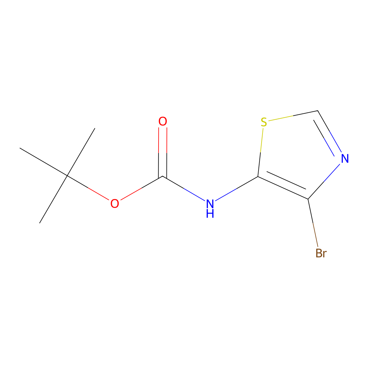 tert-butyl N-(4-bromo-1,3-thiazol-5-yl)carbamate molecular structure, CAS 1239464-76-6