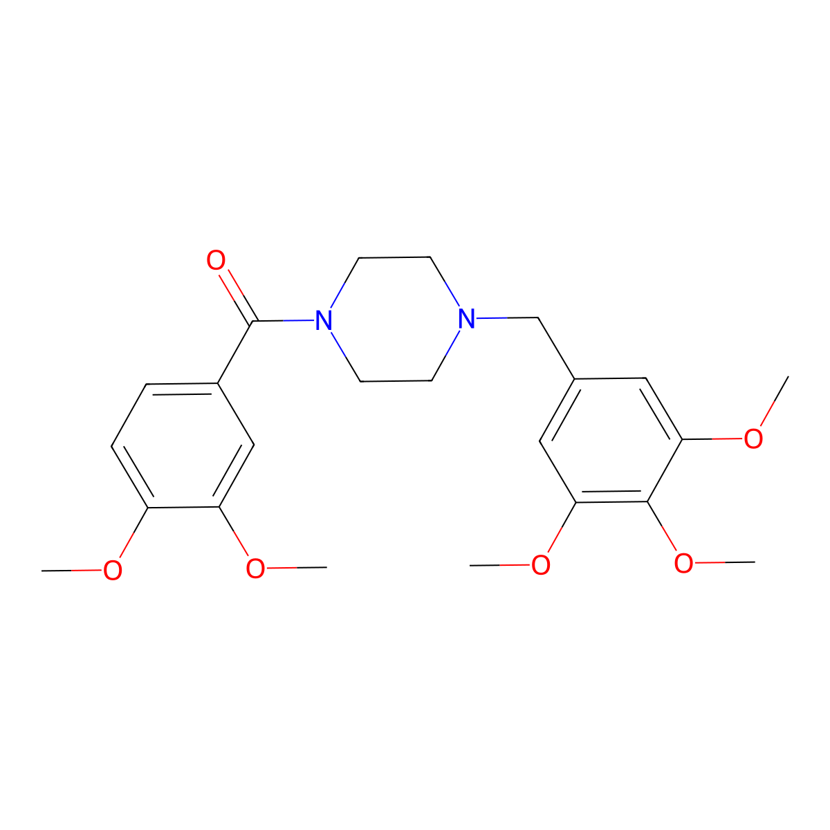 (3,4-Dimethoxyphenyl)-[4-[(3,4,5-trimethoxyphenyl)methyl]piperazin-1-yl]methanone molecular structure, CAS 123947-29-5