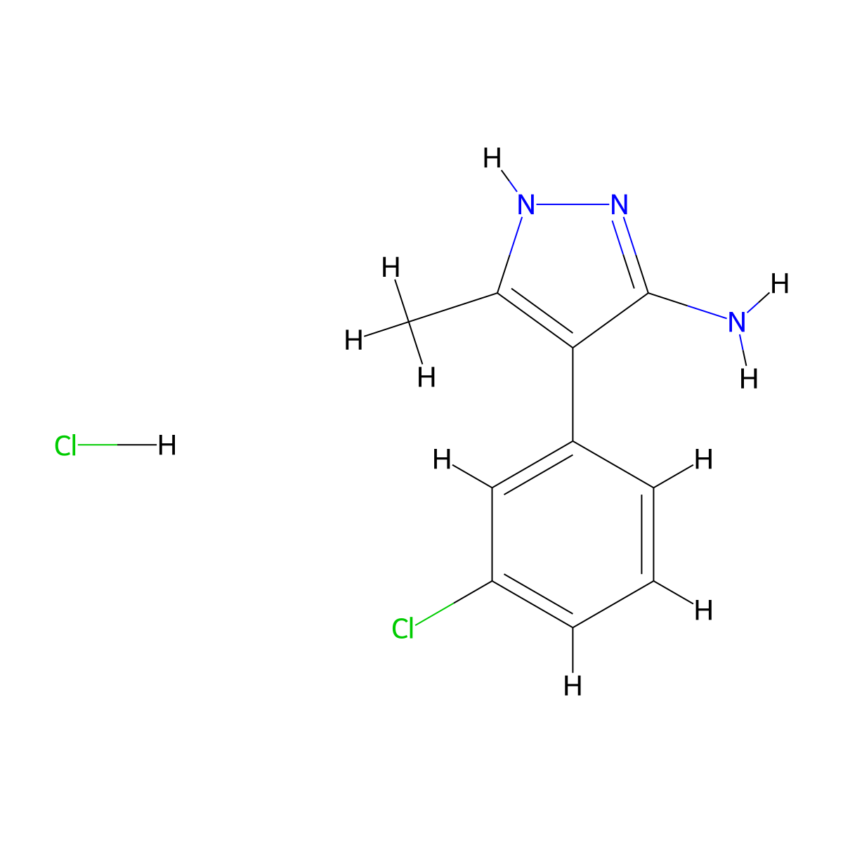 4-(3-Chlorophenyl)-3-methyl-1H-pyrazol-5-amine hydrochloride molecular structure, CAS 1239473-16-5
