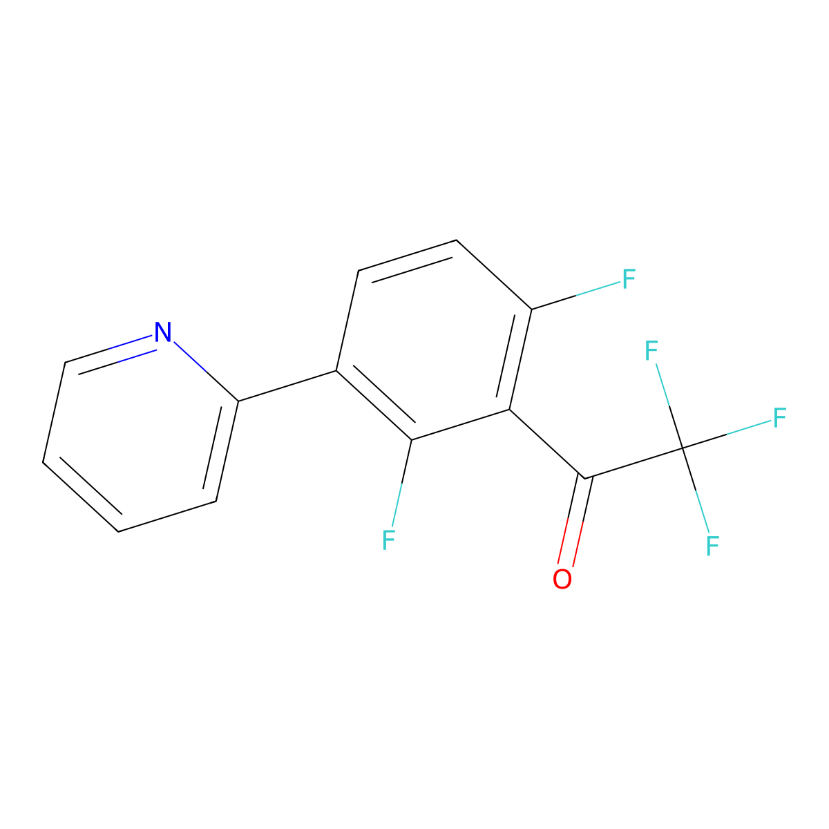 1-[2,6-Difluoro-3-(2-pyridinyl)phenyl]-2,2,2-trifluoroethanone molecular structure, CAS 1239473-97-2