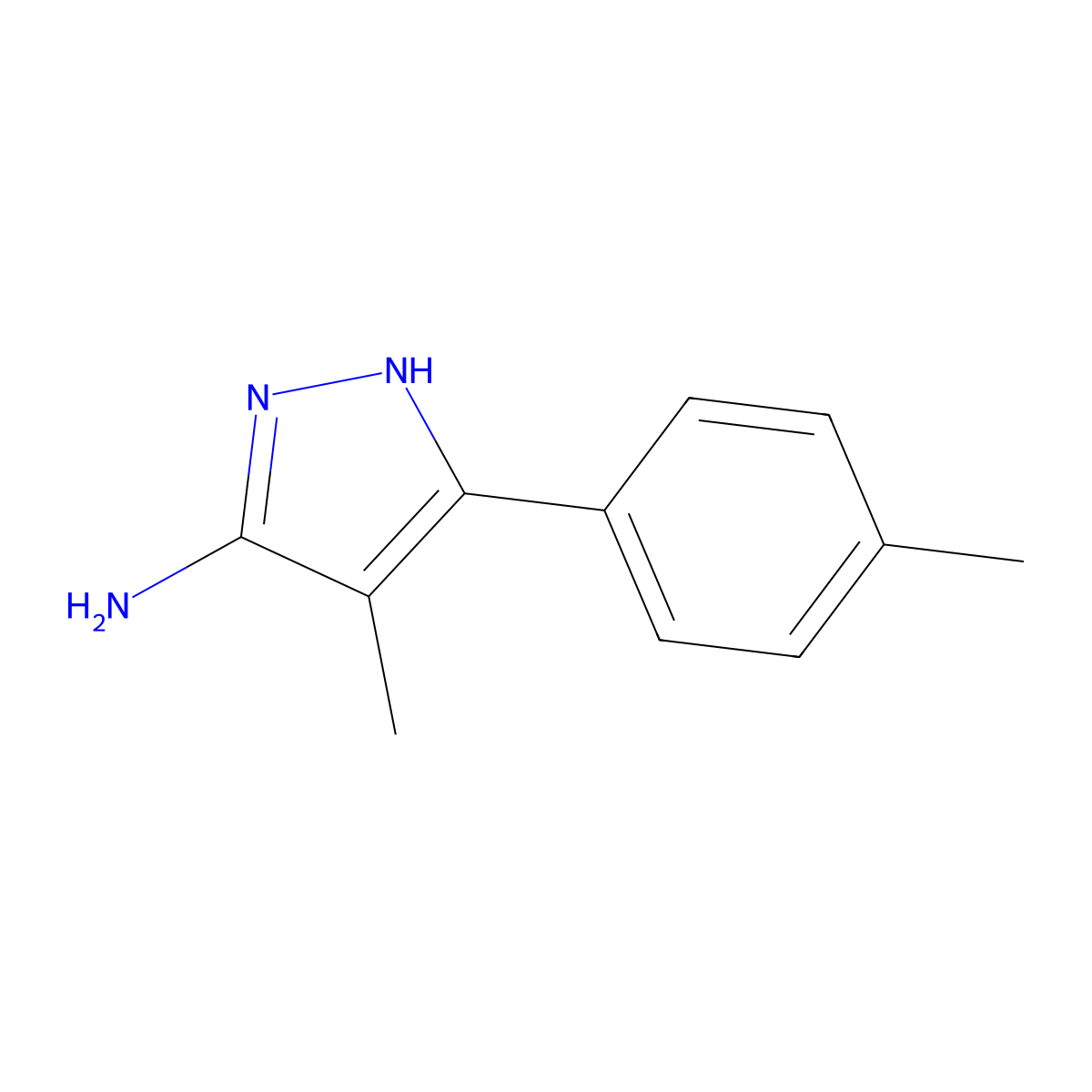 4-Methyl-3-(4-methylphenyl)-1H-pyrazol-5-amine molecular structure, CAS 1239480-93-3
