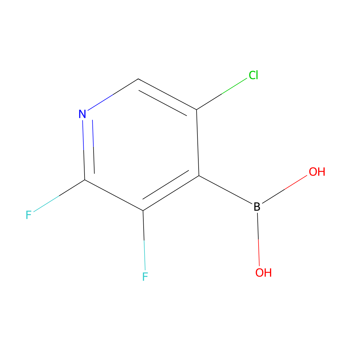 (5-Chloro-2,3-difluoropyridin-4-yl)boronic acid molecular structure, CAS 1239491-47-4