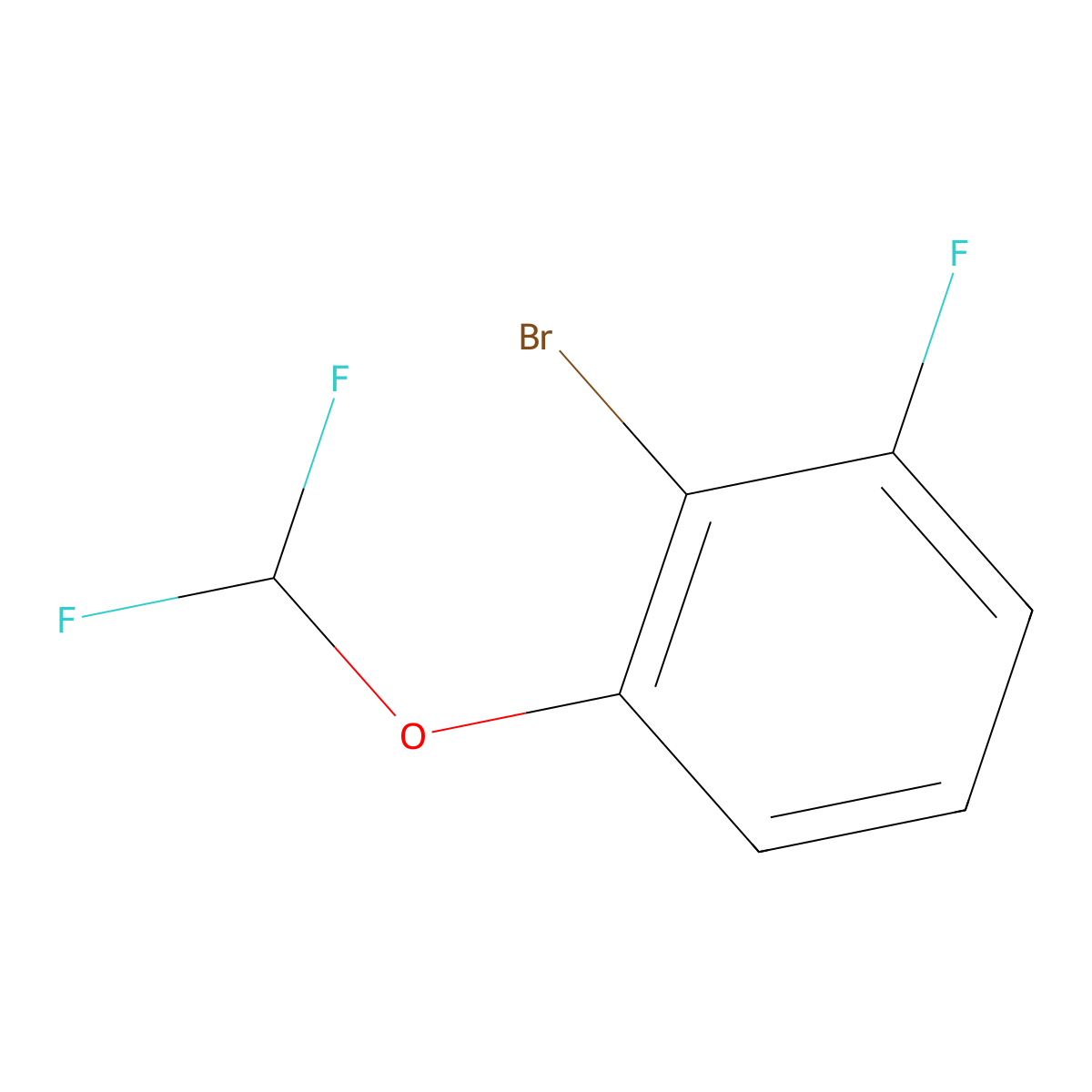 2-Bromo-1-(difluoromethoxy)-3-fluorobenzene molecular structure, CAS 1239492-22-8