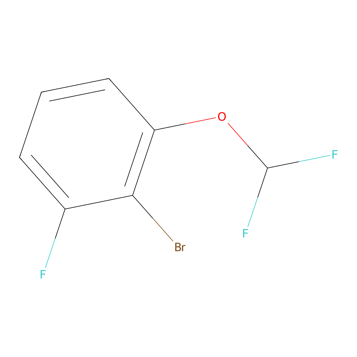 2-Bromo-1-(difluoromethoxy)-3-fluorobenzene molecular structure, CAS 1239492-22-8