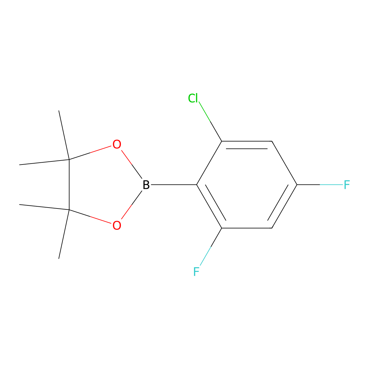 2-(2-Chloro-4,6-difluorophenyl)-4,4,5,5-tetramethyl-1,3,2-dioxaborolane molecular structure, CAS 1239492-72-8