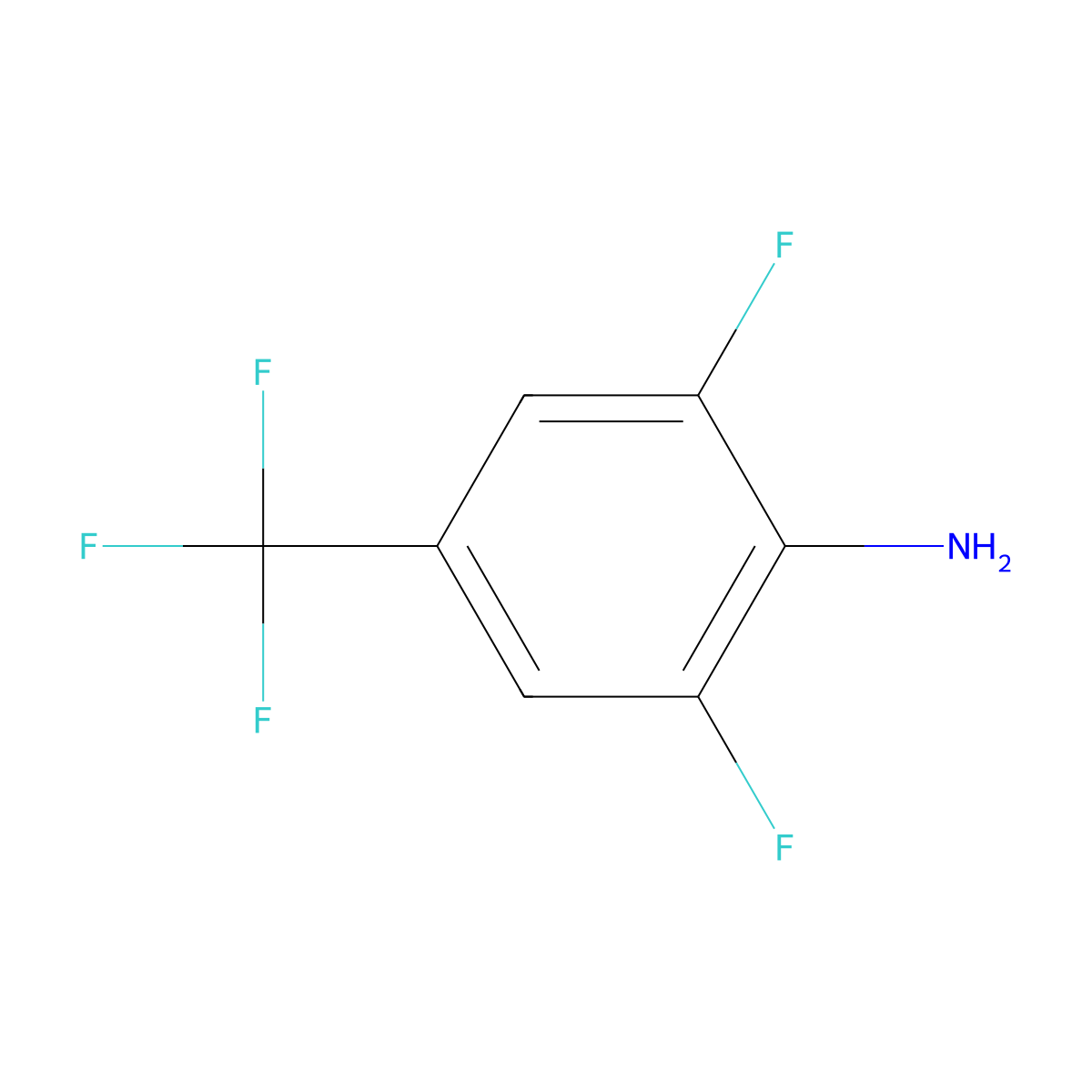 2,6-Difluoro-4-(trifluoromethyl)aniline molecular structure, CAS 123950-45-8