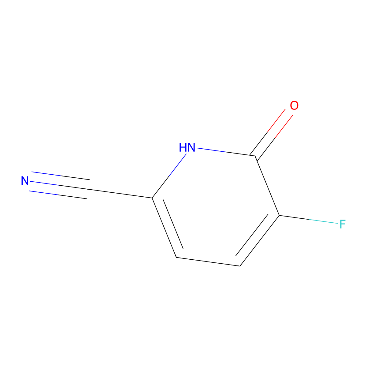 5-Fluoro-6-oxo-1,6-dihydropyridine-2-carbonitrile molecular structure, CAS 1239510-82-7