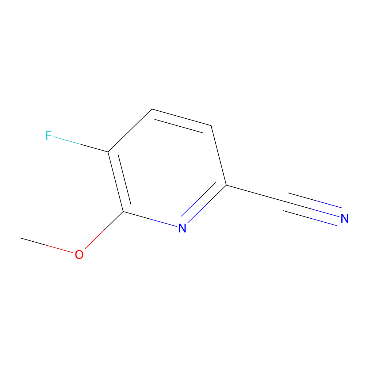 5-Fluoro-6-methoxypicolinonitrile molecular structure, CAS 1239510-83-8