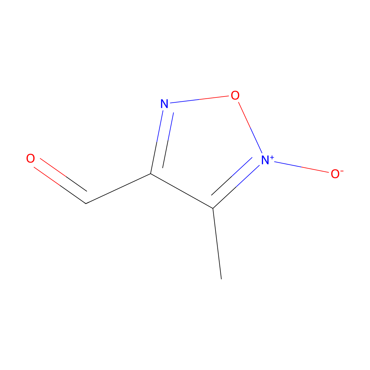 4-Methyl-5-oxo-1,2,5lambda~5~-oxadiazole-3-carbaldehyde molecular structure, CAS 123953-16-2