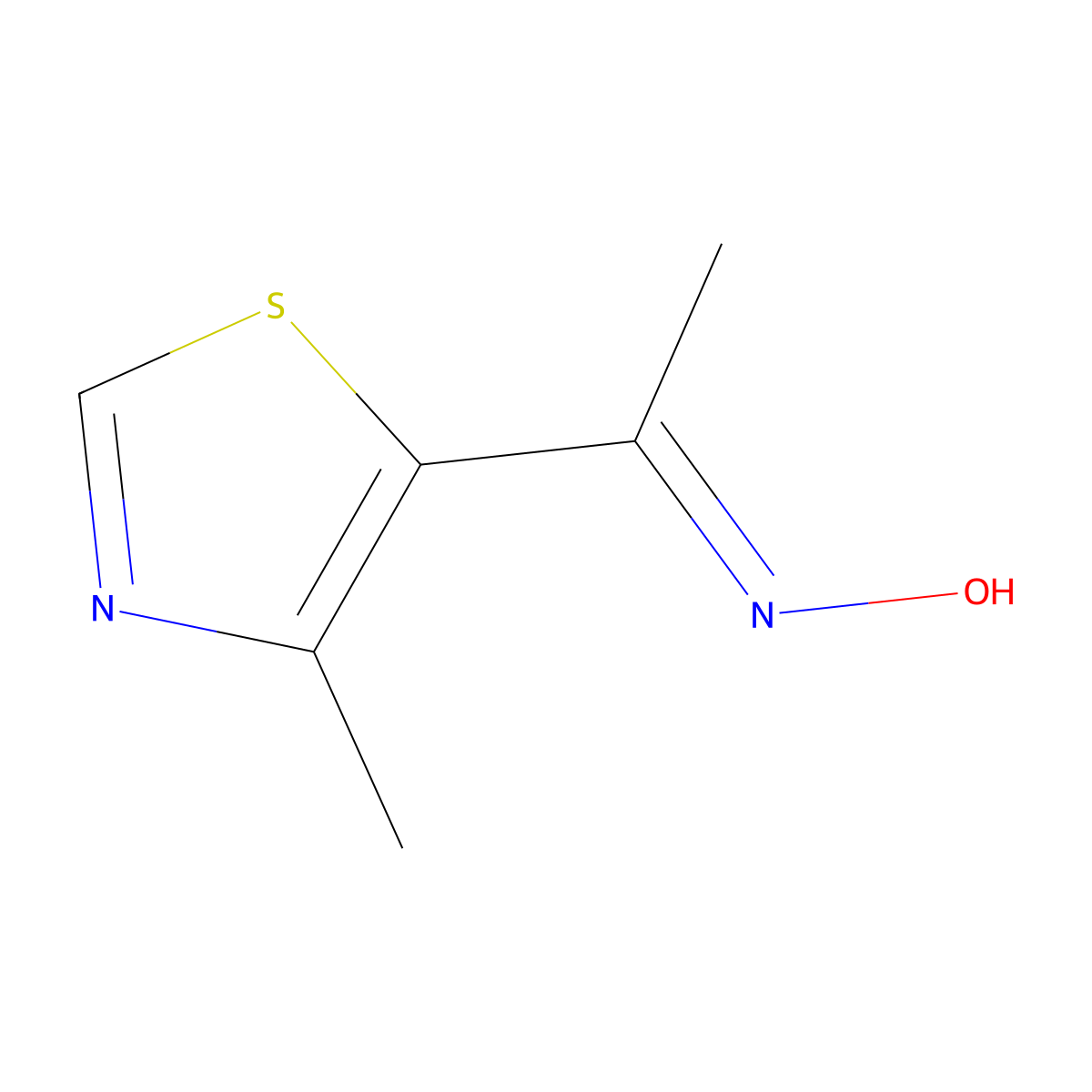 N-[1-(4-methyl-1,3-thiazol-5-yl)ethylidene]hydroxylamine molecular structure, CAS 123956-56-9