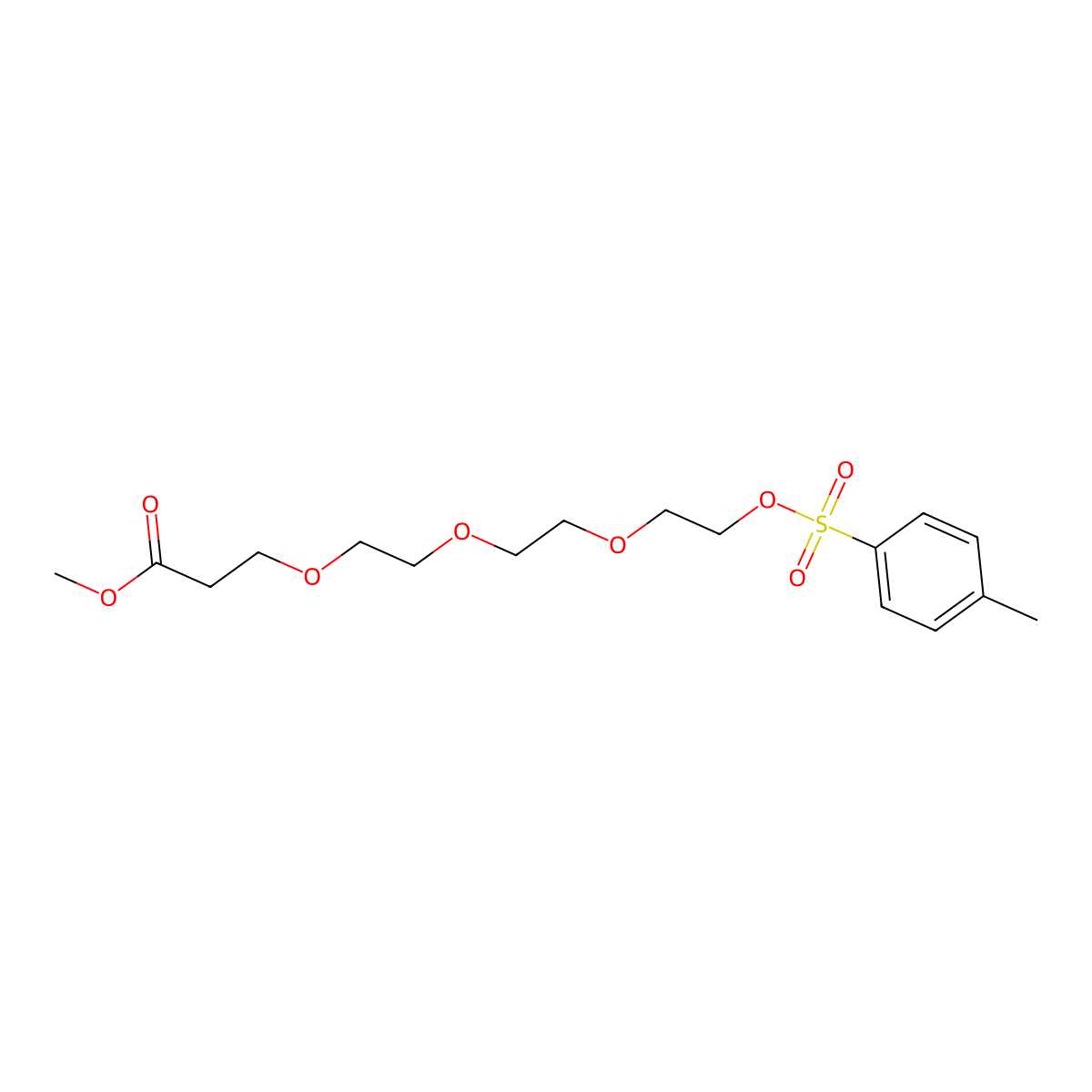 Methyl 3-(2-(2-(2-(tosyloxy)ethoxy)ethoxy)ethoxy)propanoate molecular structure, CAS 1239588-09-0