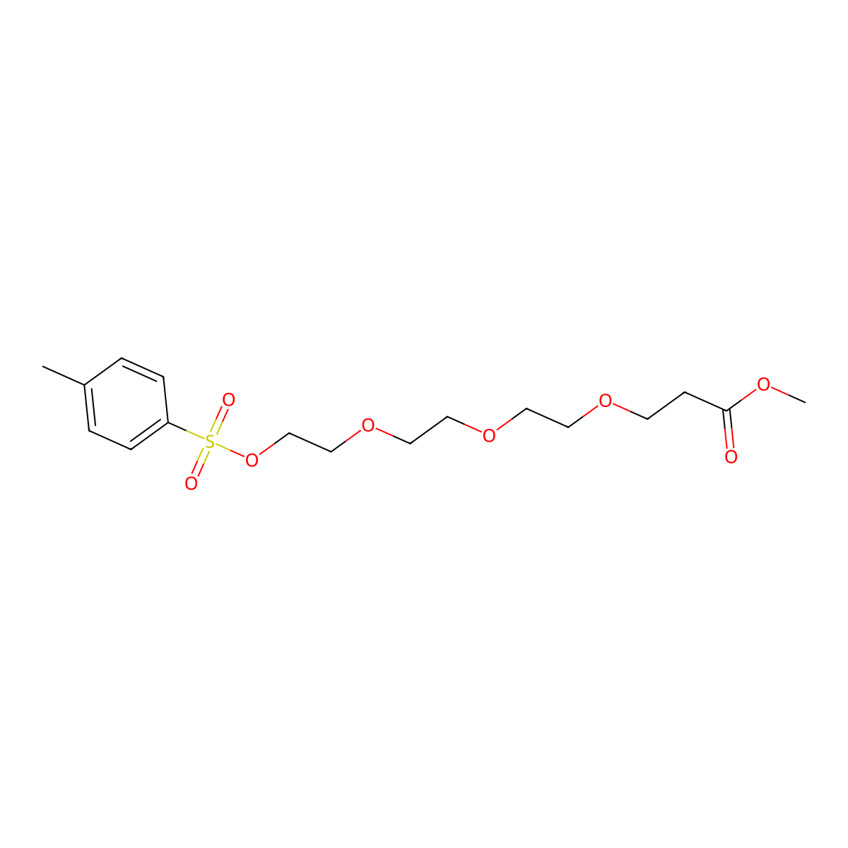 Methyl 3-(2-(2-(2-(tosyloxy)ethoxy)ethoxy)ethoxy)propanoate molecular structure, CAS 1239588-09-0