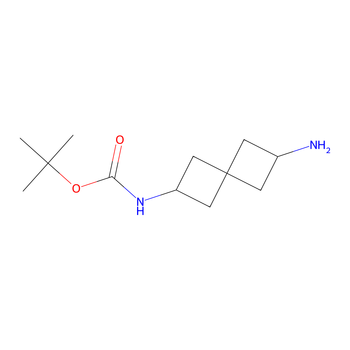 Tert-butyl (6-aminospiro[3.3]heptan-2-YL)carbamate molecular structure, CAS 1239589-52-6