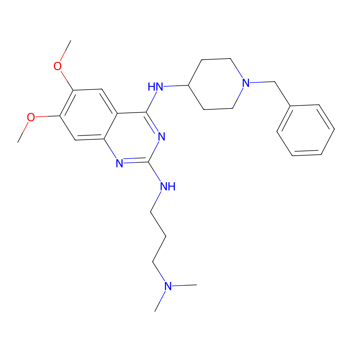 N~4~-(1-Benzylpiperidin-4-Yl)-N~2~-[3-(Dimethylamino)propyl]-6,7-Dimethoxyquinazoline-2,4-Diamine molecular structure, CAS 1239589-91-3