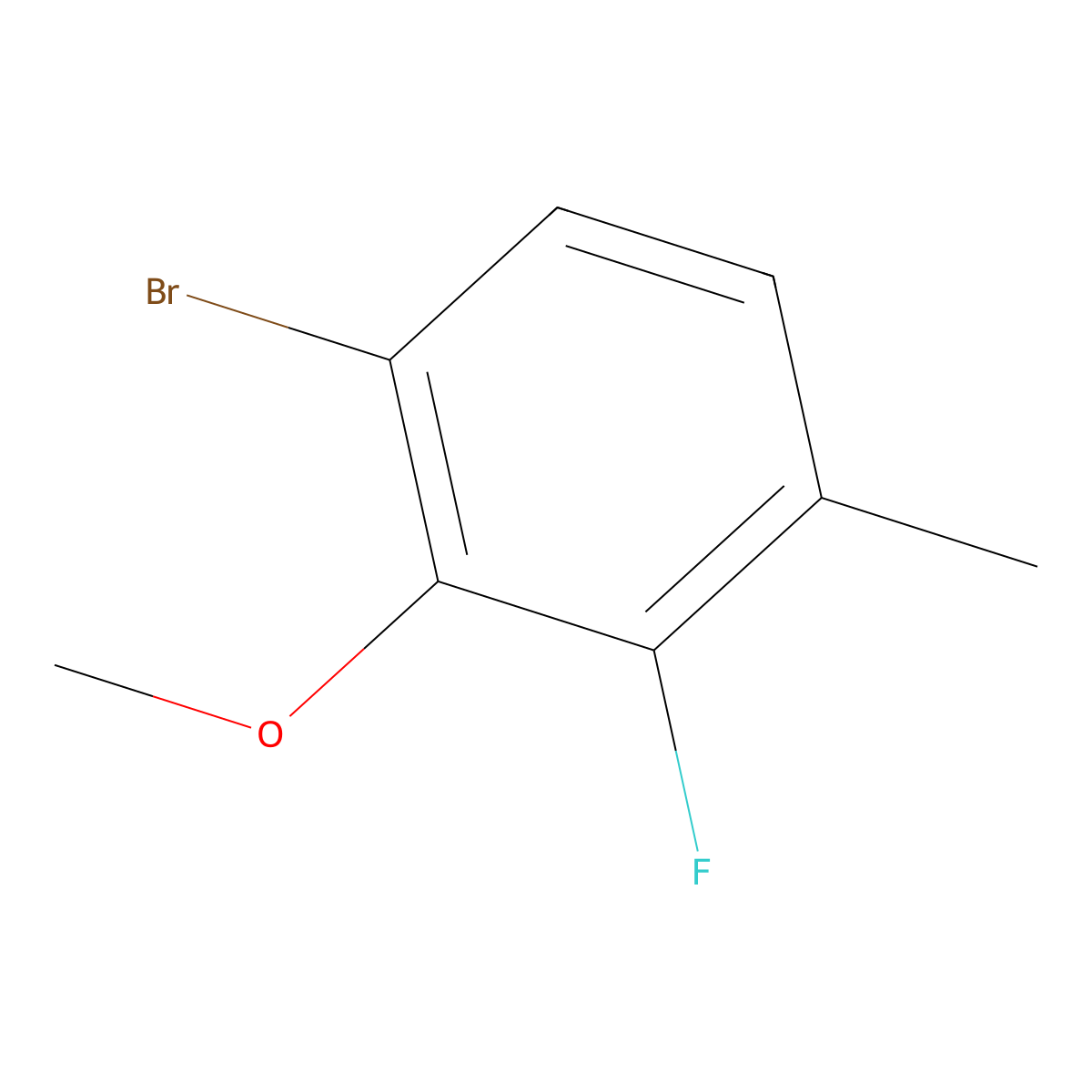 1-Bromo-3-fluoro-2-methoxy-4-methylbenzene molecular structure, CAS 1239591-03-7