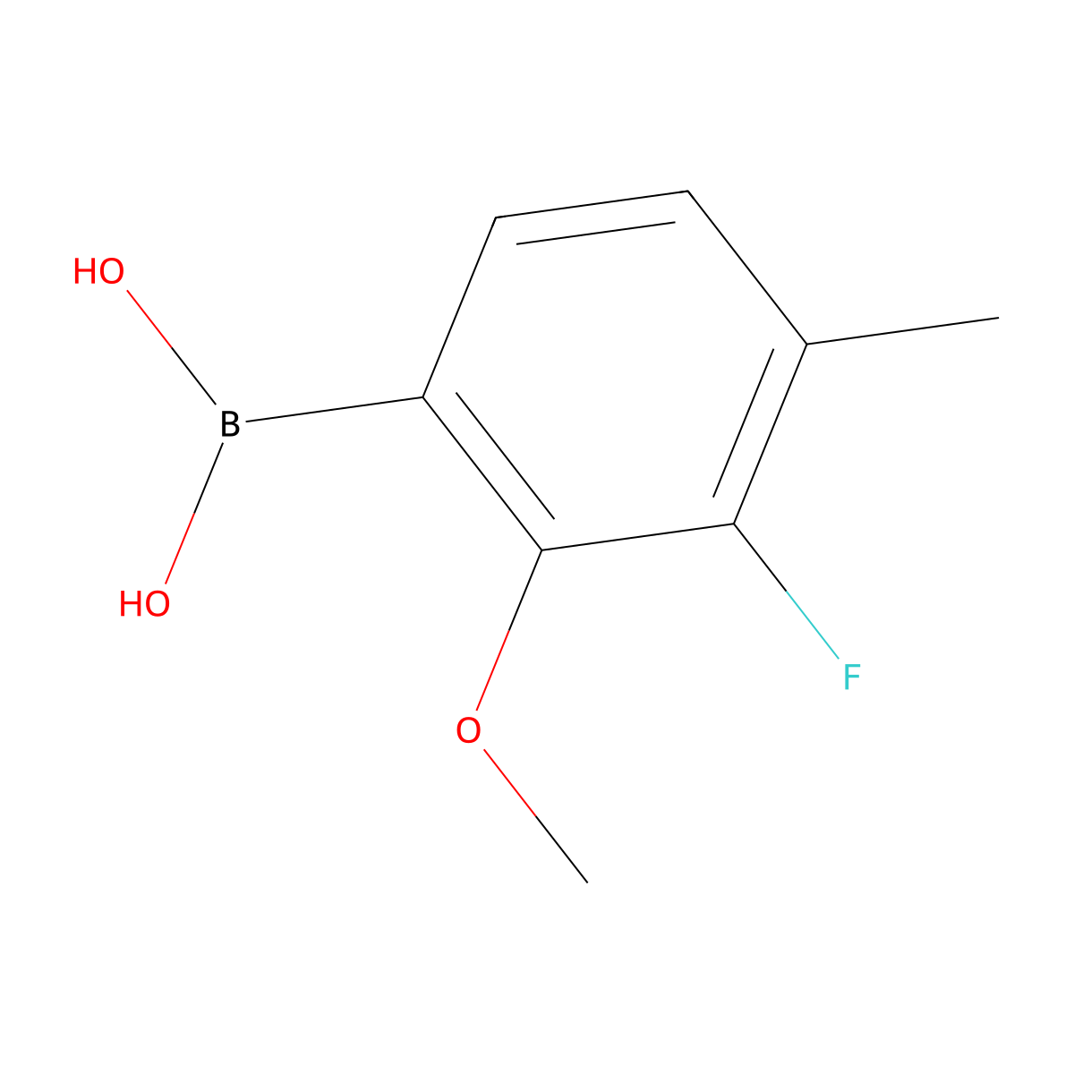 3-Fluoro-2-methoxy-4-methylphenyl phenylboronic acid molecular structure, CAS 1239591-04-8