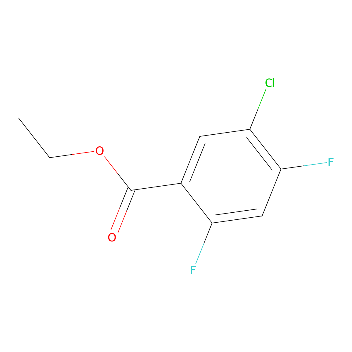 Ethyl 5-chloro-2,4-difluorobenzoate molecular structure, CAS 1239592-10-9