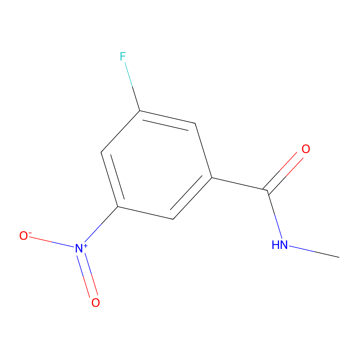 3-fluoro-N-methyl-5-nitrobenzamide molecular structure, CAS 1239596-39-4
