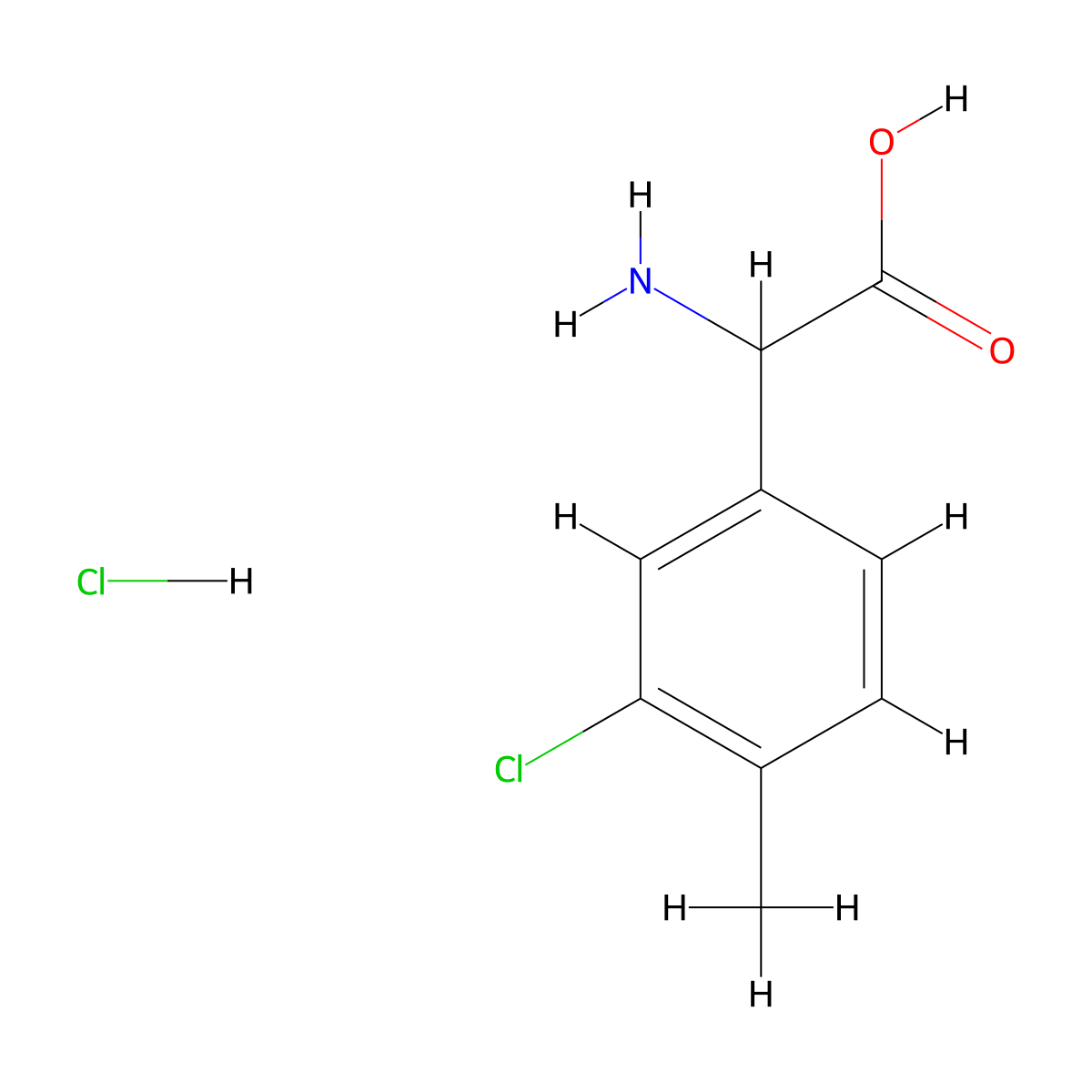 2-Amino-2-(3-chloro-4-methylphenyl)acetic acid hydrochloride molecular structure, CAS 1239611-13-2