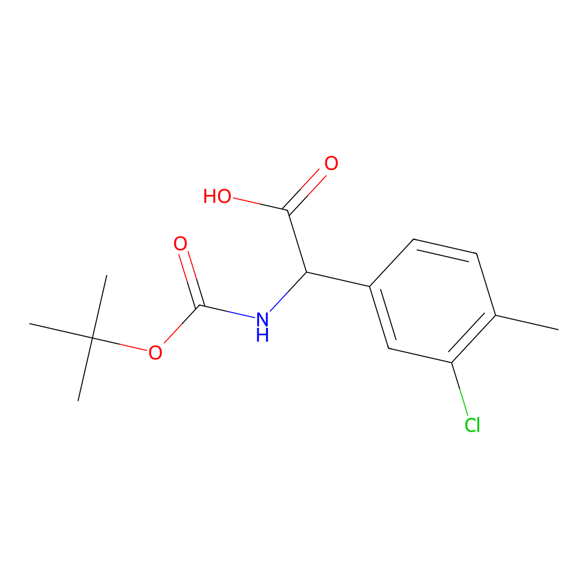 2-{[(Tert-butoxy)carbonyl]amino}-2-(3-chloro-4-methylphenyl)acetic acid molecular structure, CAS 1239611-14-3