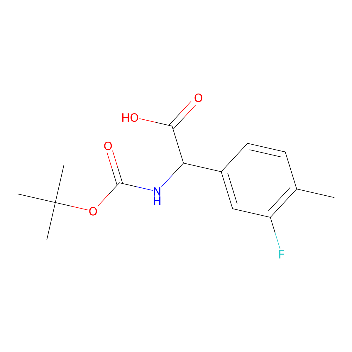 a-(Boc-amino)-3-fluoro-4-methylbenzeneacetic acid molecular structure, CAS 1239611-20-1