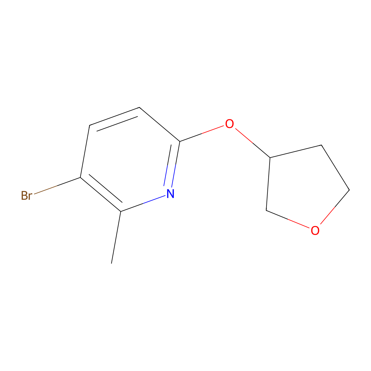 3-Bromo-2-methyl-6-((tetrahydrofuran-3-yl)oxy)pyridine molecular structure, CAS 1239611-26-7