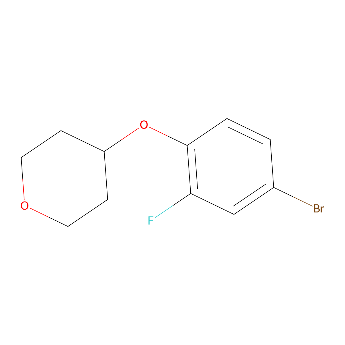 4-(4-Bromo-2-fluorophenoxy)oxane molecular structure, CAS 1239611-29-0
