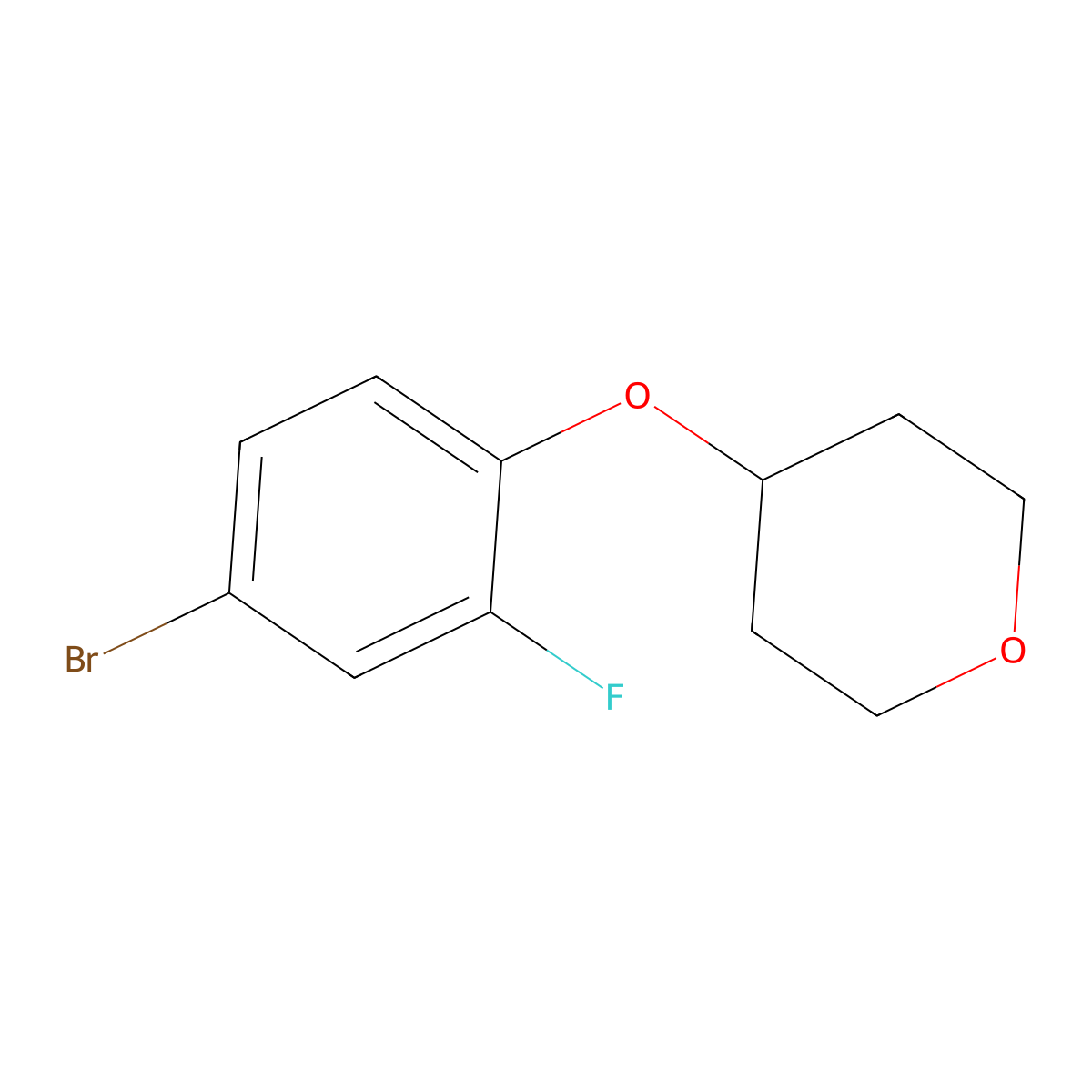 4-(4-Bromo-2-fluorophenoxy)oxane molecular structure, CAS 1239611-29-0