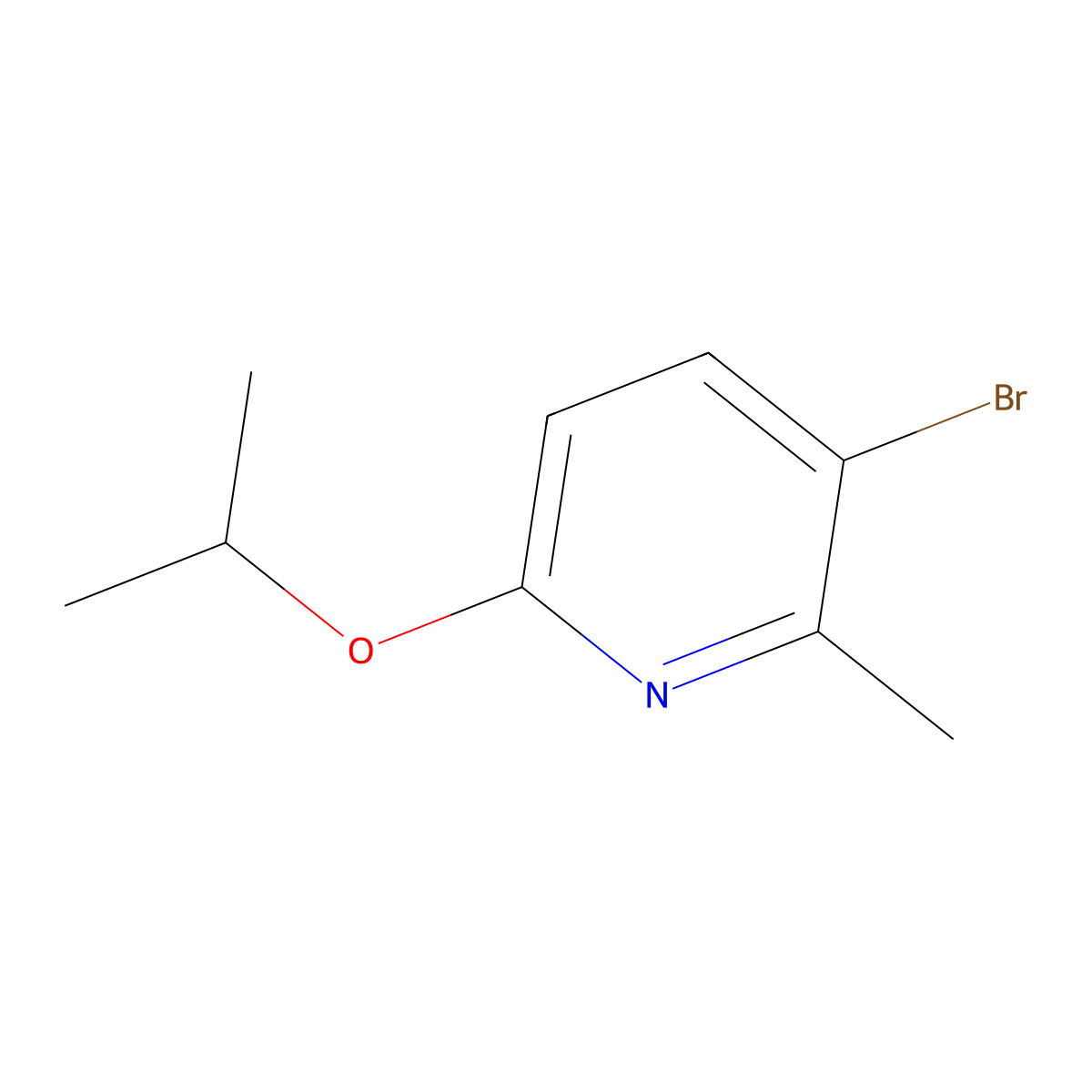 3-Bromo-6-isopropoxy-2-methylpyridine molecular structure, CAS 1239611-34-7