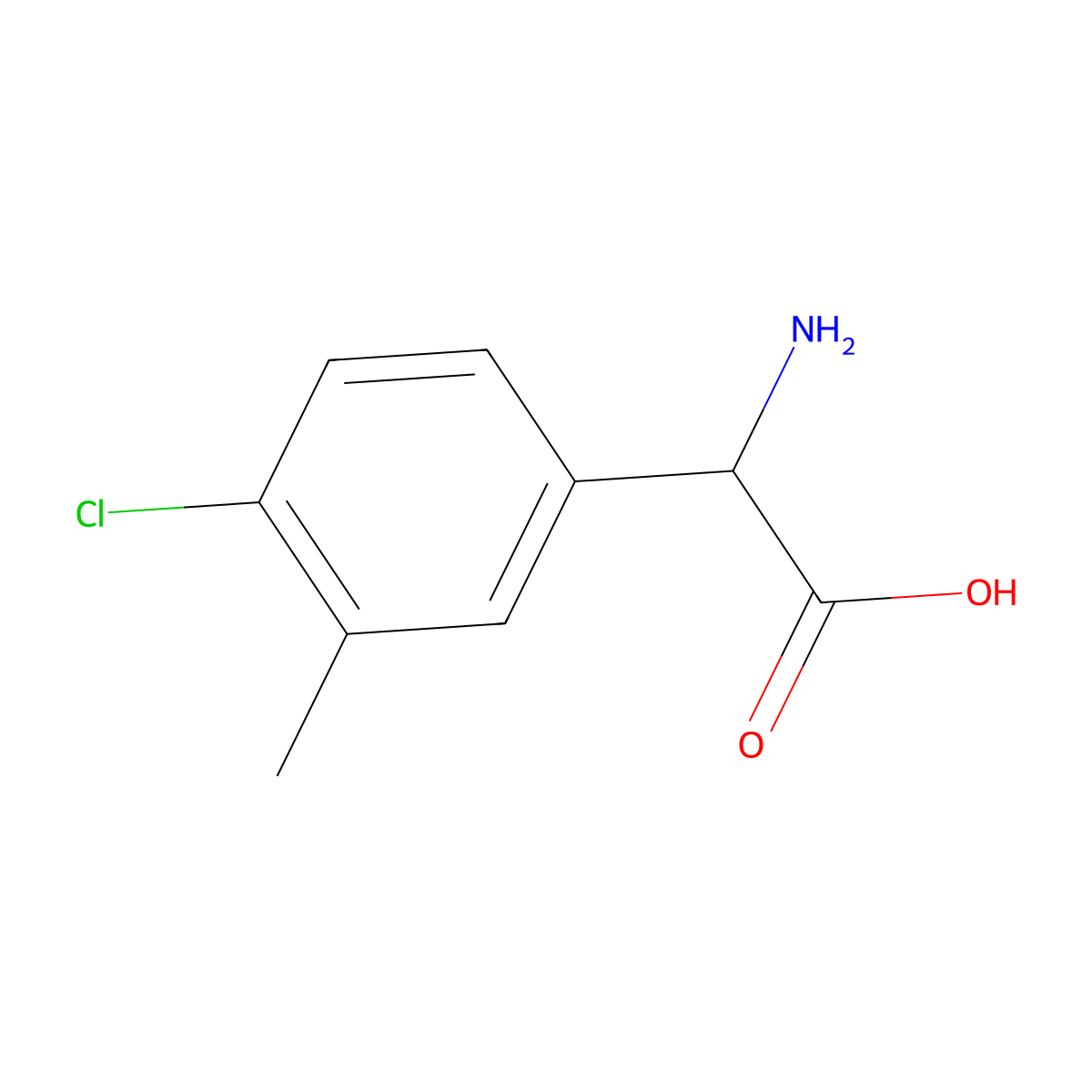2-Amino-2-(4-chloro-3-methylphenyl)acetic acid molecular structure, CAS 1239646-77-5