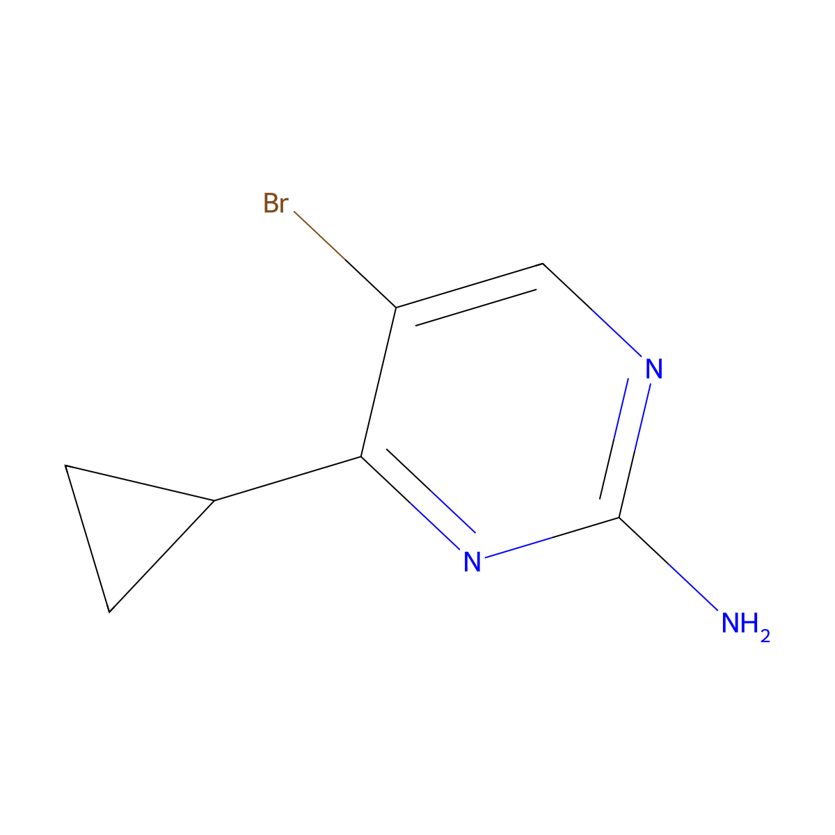 5-Bromo-4-cyclopropylpyrimidin-2-amine molecular structure, CAS 1239662-68-0