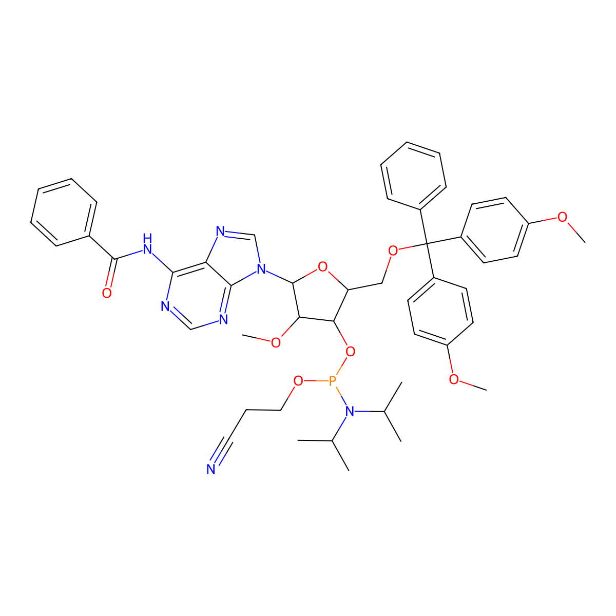 ANA 2'-OMe A(Bz) amidite molecular structure, CAS 1239669-70-5