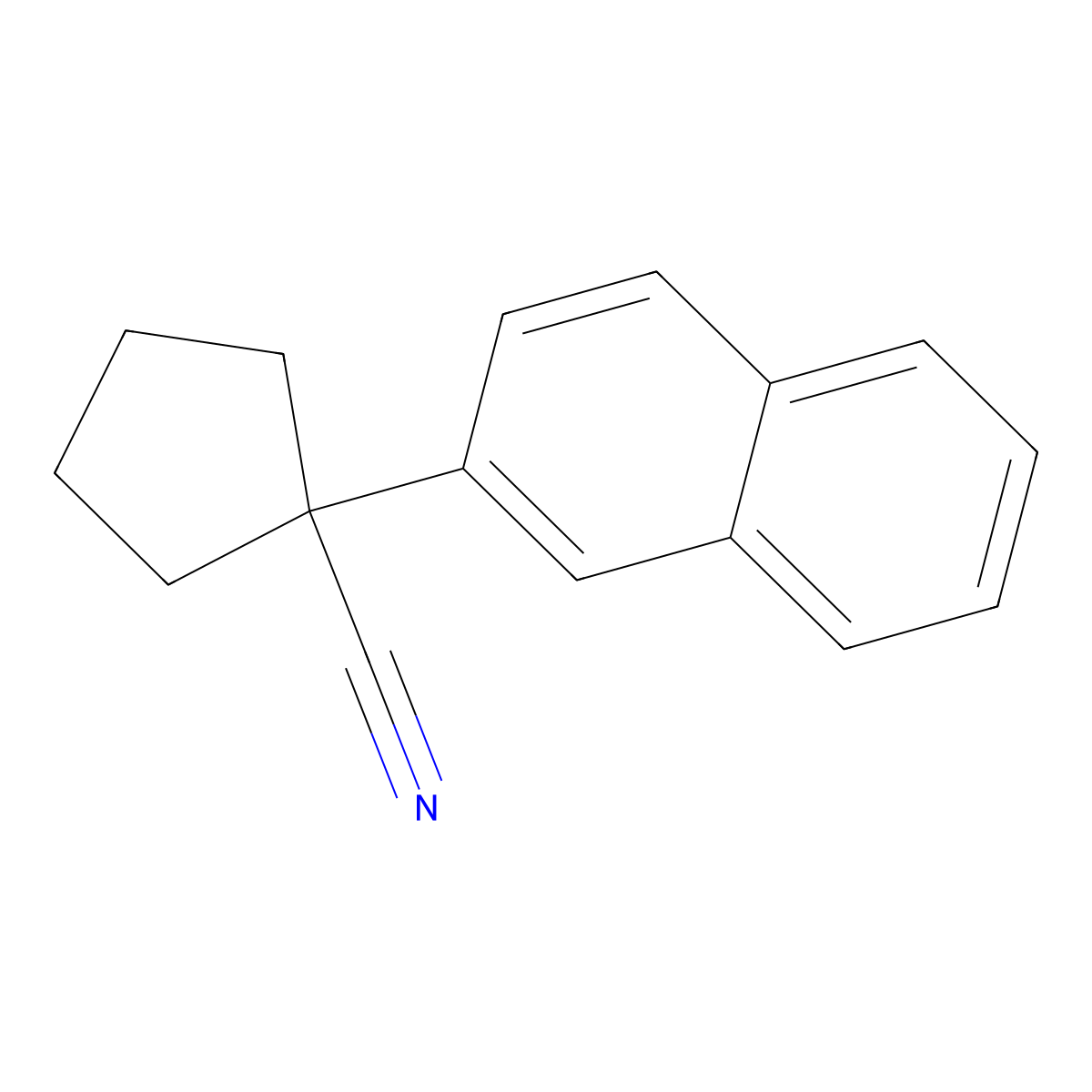1-(2-Naphthyl)cyclopentanecarbonitrile molecular structure, CAS 1239681-53-8