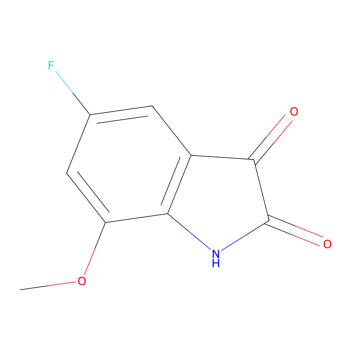 5-Fluoro-7-methoxyindoline-2,3-dione molecular structure, CAS 1239699-07-0