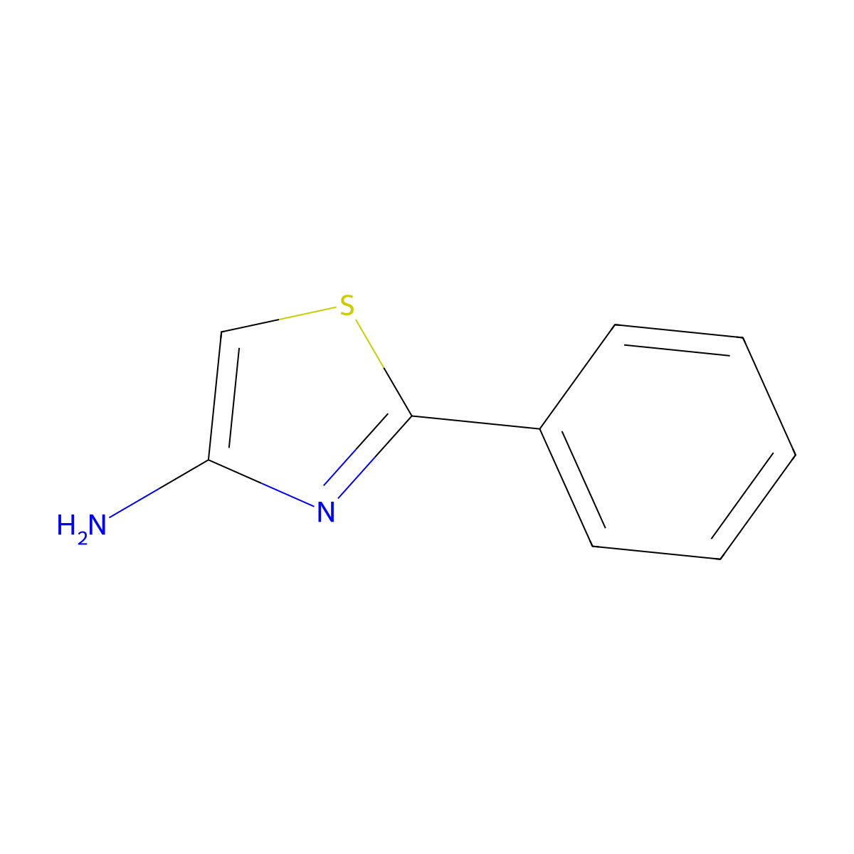2-Phenyl-1,3-thiazol-4-amine molecular structure, CAS 123970-57-0