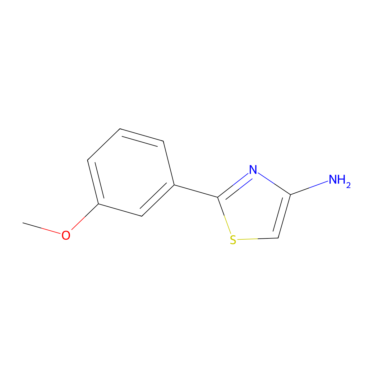 4-Thiazolamine, 2-(3-methoxyphenyl)- molecular structure, CAS 123970-61-6