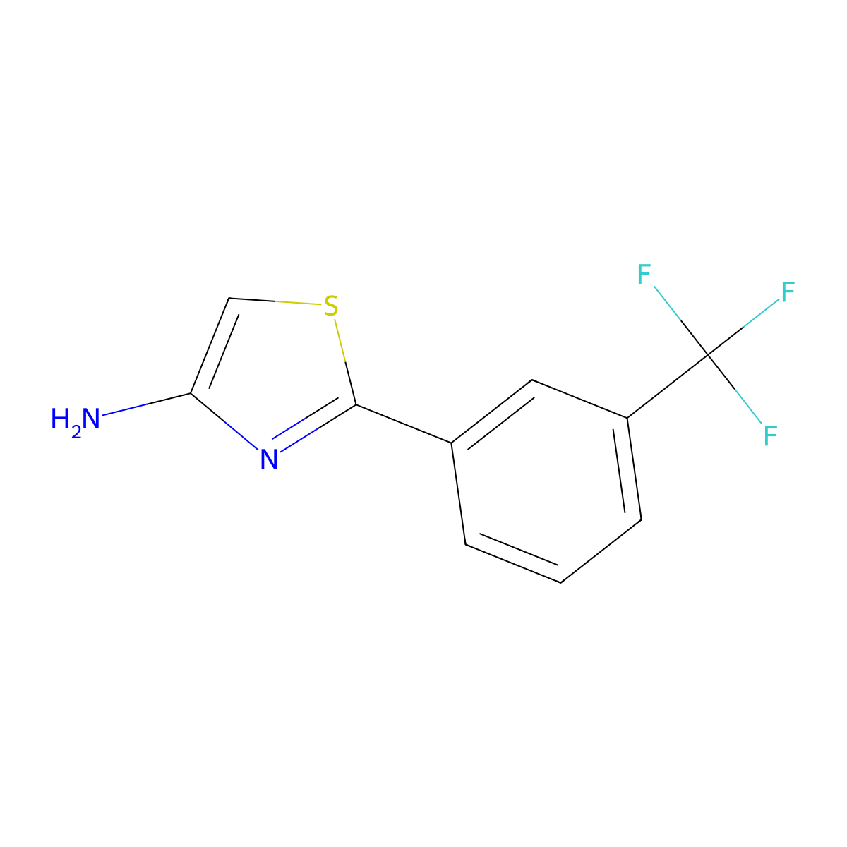 2-(3-(Trifluoromethyl)phenyl)thiazol-4-amine molecular structure, CAS 123970-67-2