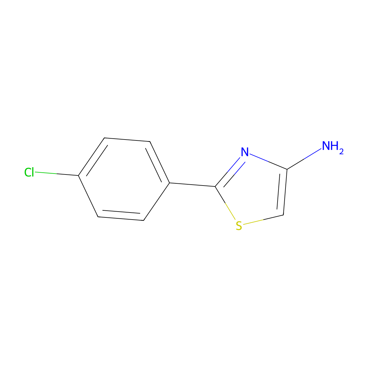 2-(4-Chlorophenyl)thiazol-4-amine molecular structure, CAS 123970-68-3
