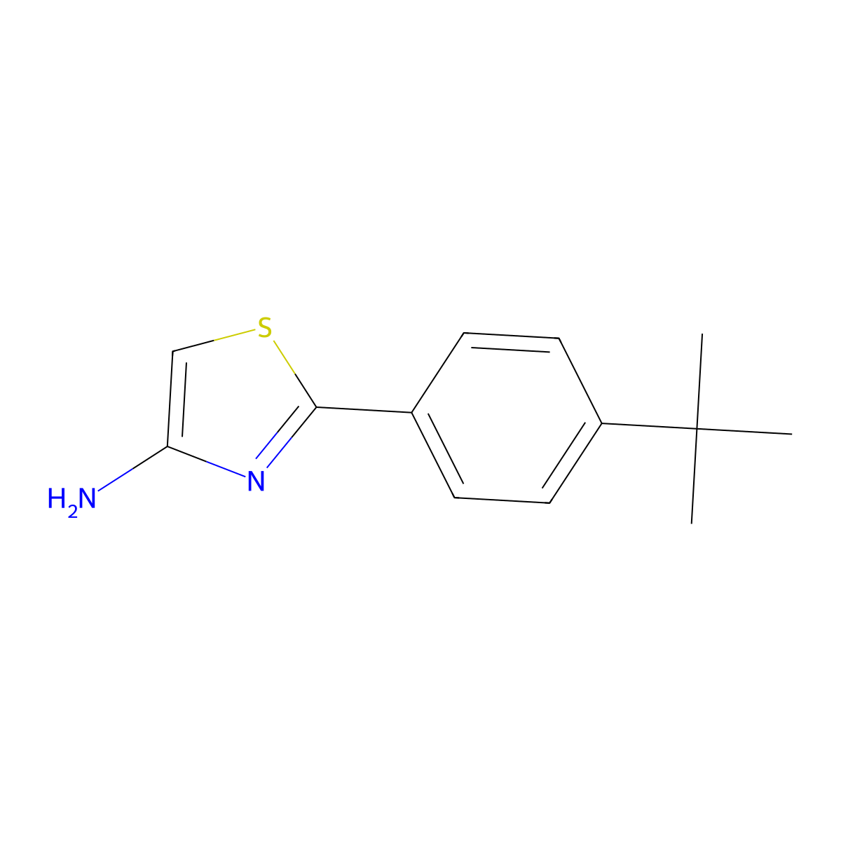 4-Amino-2-(4-tert-butylphenyl)thiazole molecular structure, CAS 123970-70-7