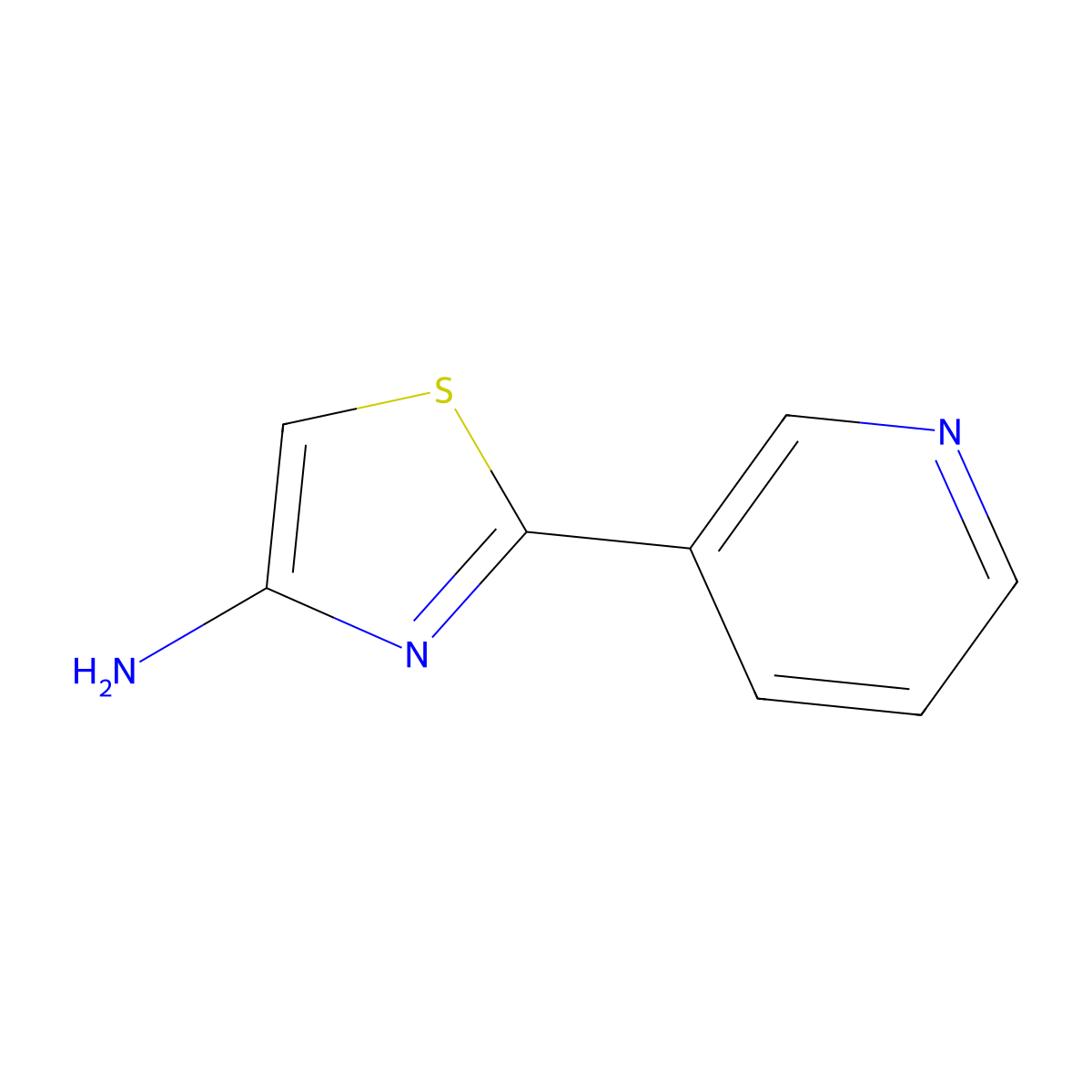 4-Amino-2-(3-pyridyl)thiazole molecular structure, CAS 123970-76-3
