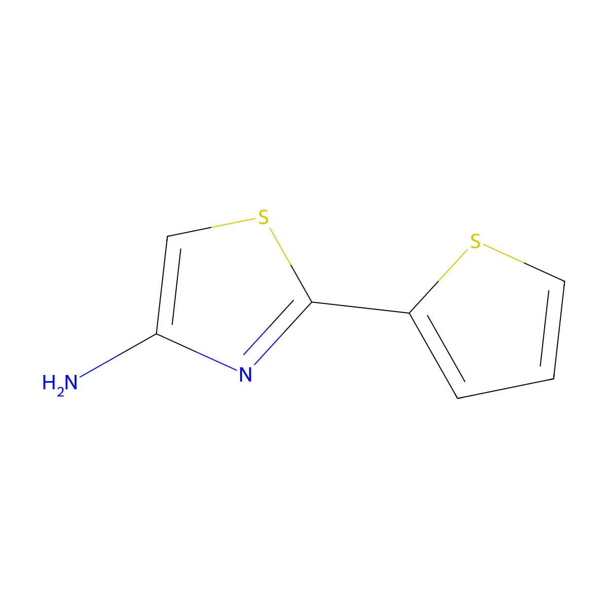 4-Amino-2-(2-thienyl)thiazole molecular structure, CAS 123970-78-5