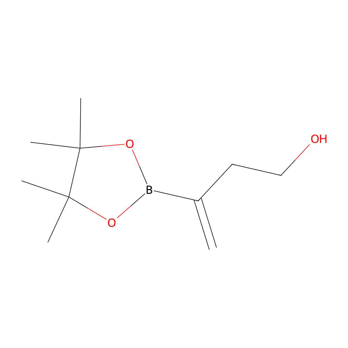 3-(Tetramethyl-1,3,2-dioxaborolan-2-yl)but-3-en-1-ol molecular structure, CAS 1239700-57-2